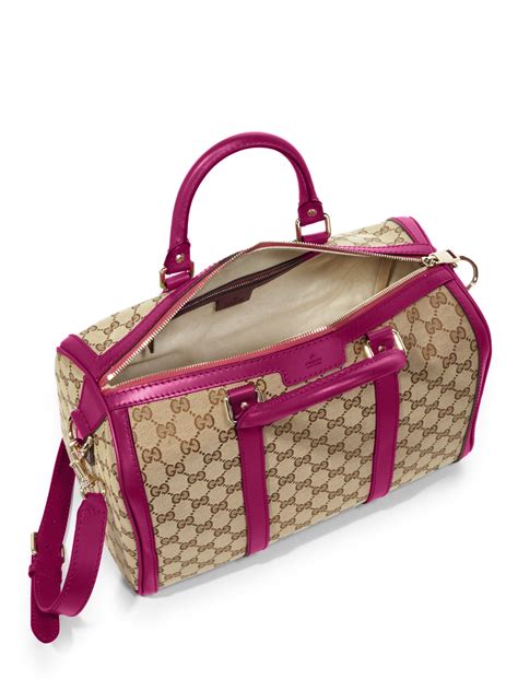 gucci vintage web medium boston bag pink|gucci boston bag guccissima.